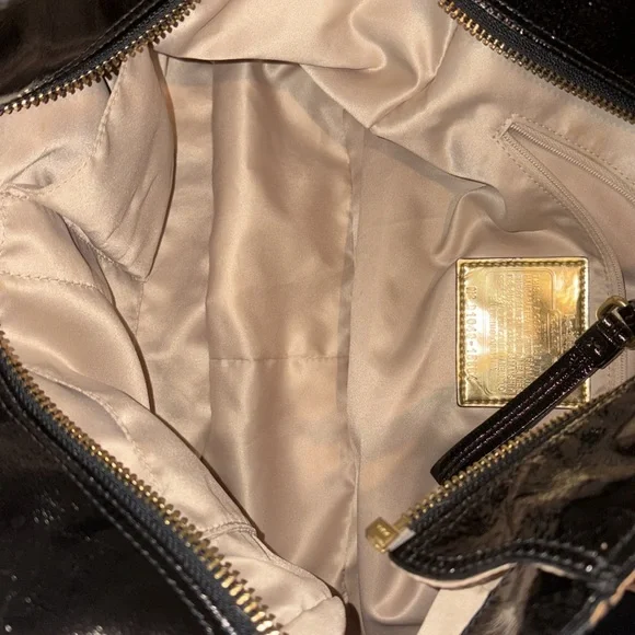 Coach Cheetah print shoulder bag gold/black/patent leather trim chain strap - Picture 12 of 17